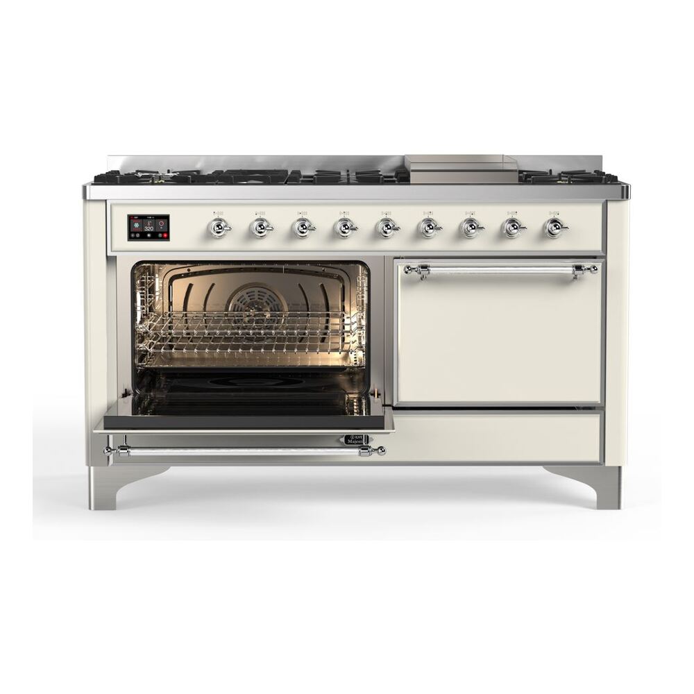 ILVE_UM15FDQNS3AWCLP_Majestic_II_60"_Dual_Fuel_Range_Left_Angle