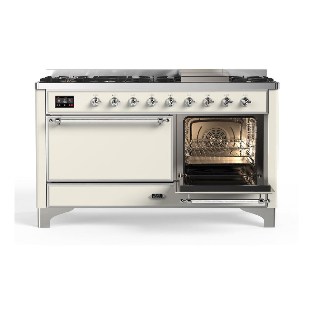 ILVE_UM15FDQNS3AWCLP_Majestic_II_60"_Dual_Fuel_Range_Right_Angle