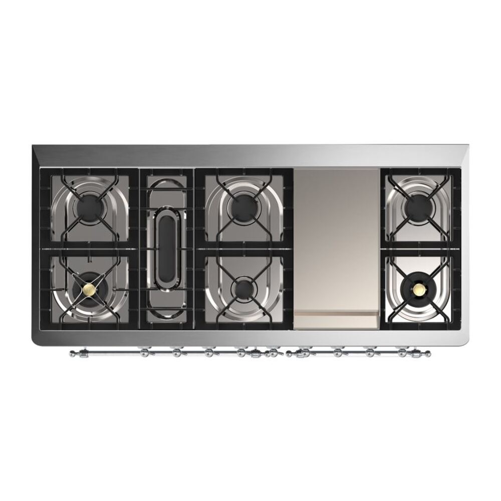 ILVE UM15F Majestic II 60 inch Dual Fuel Range with 9 Burners, Griddle