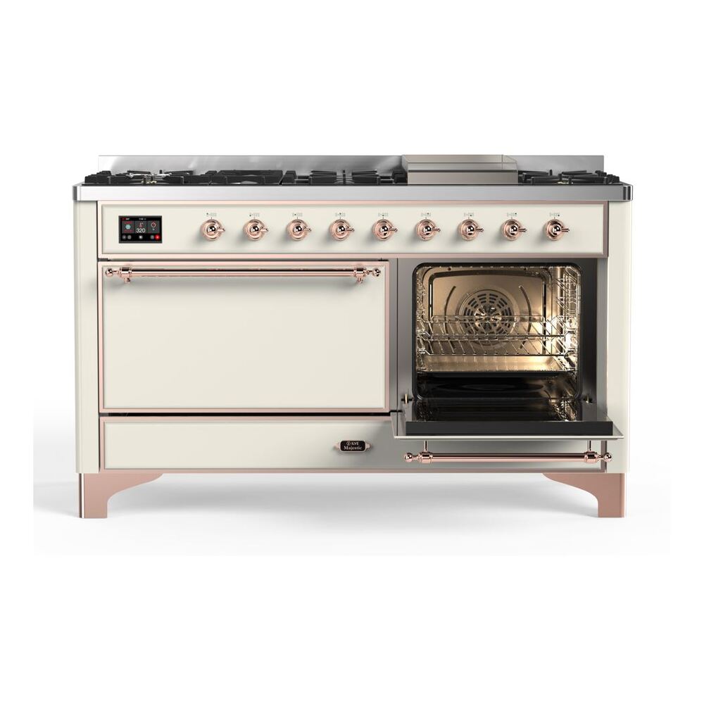 ILVE_UM15FDQNS3AWPLP_Majestic_II_60"_Dual_Fuel_Range_Left_Angle