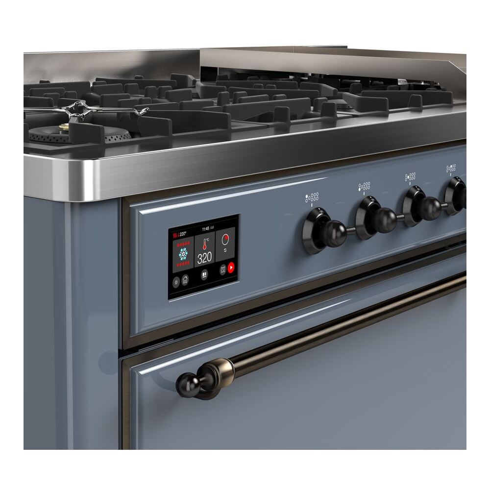 ILVE_UM15FDQNS3BGBLP_Majestic_II_60"_Dual_Fuel_Range_Top_Angle