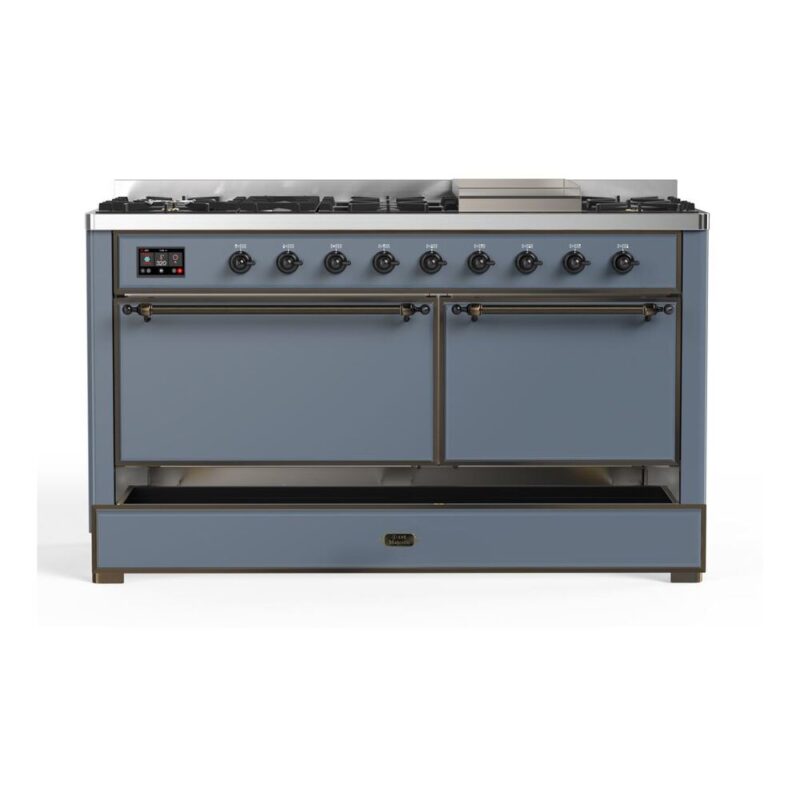 ILVE UM15F Majestic II 60 inch Dual Fuel Range with 9 Burners, Griddle