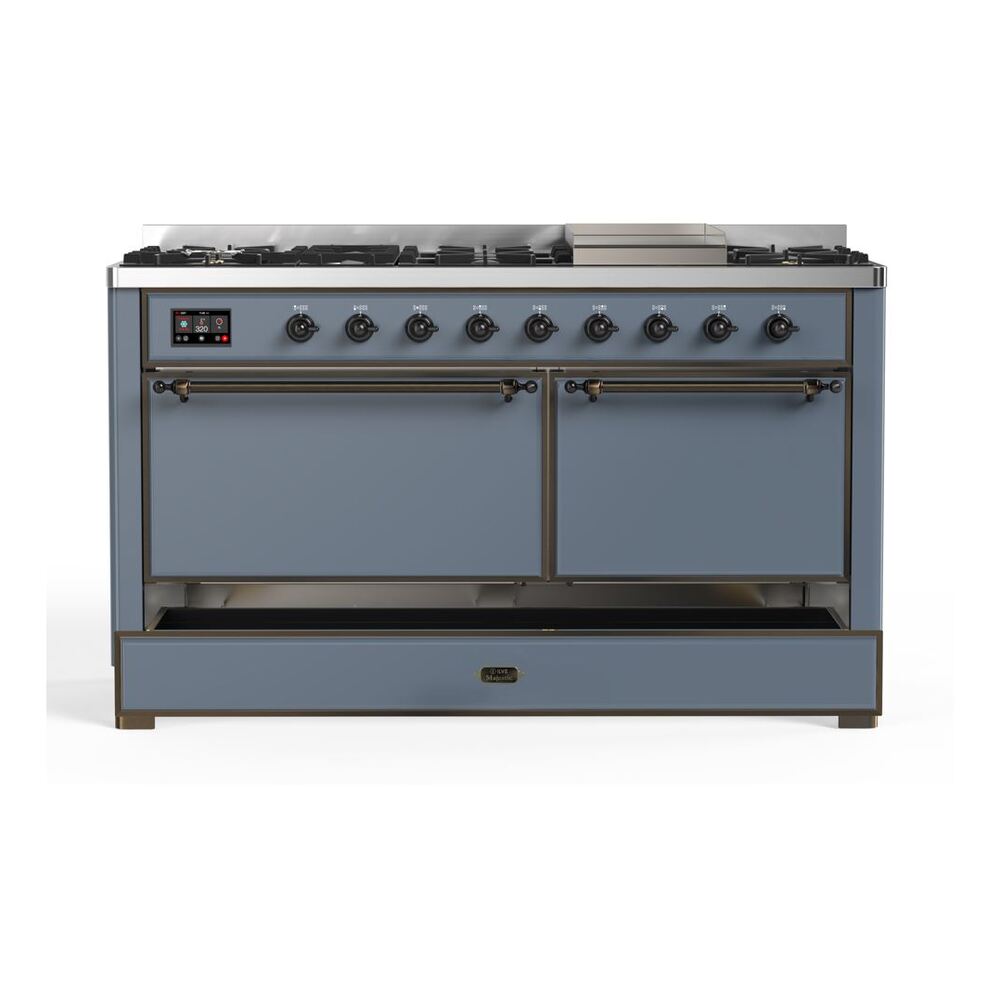ILVE UM15F Majestic II 60 inch Dual Fuel Range with 9 Burners, Griddle