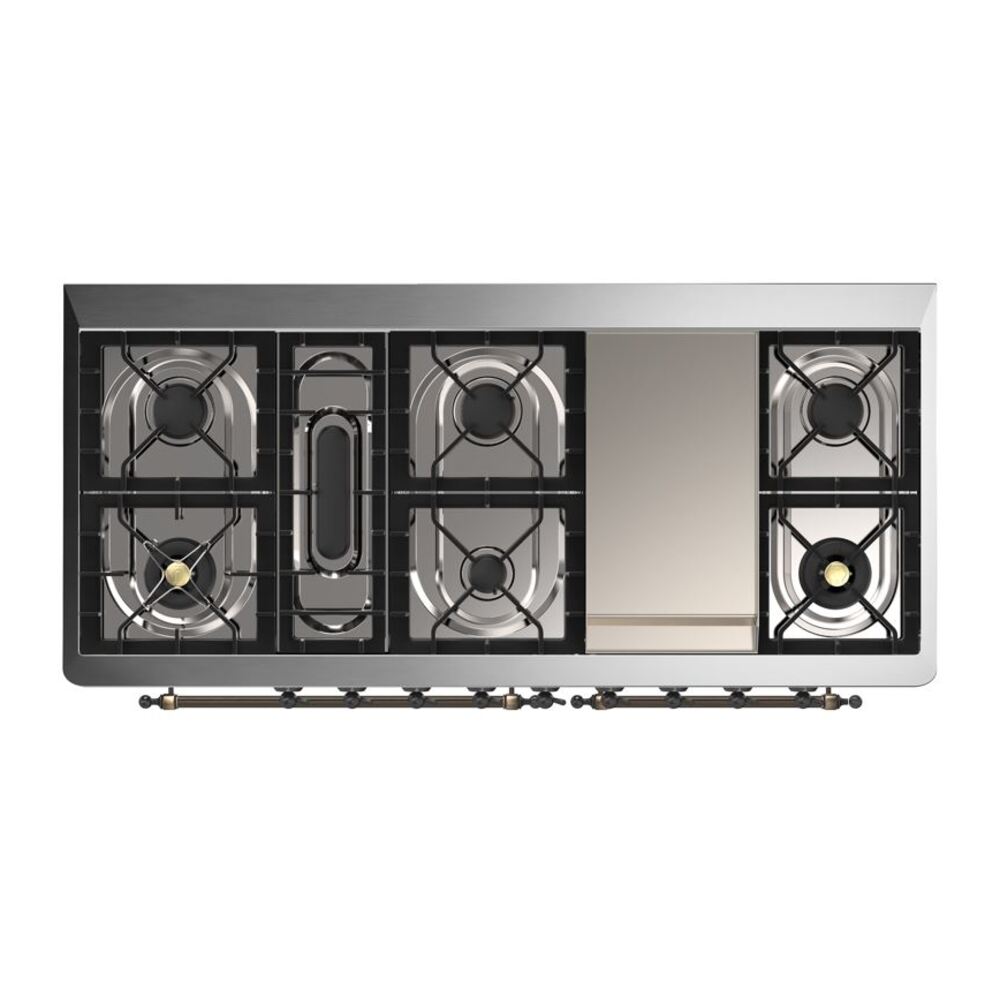 ILVE UM15F Majestic II 60 inch Dual Fuel Range with 9 Burners, Griddle
