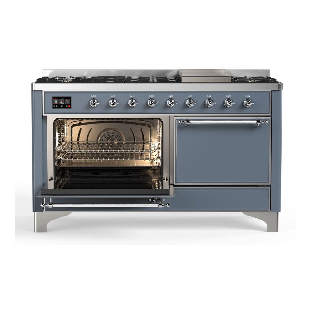 ILVE_UM15FDQNS3BGCLP_Majestic_II_60"_Dual_Fuel_Range_Left_Angle