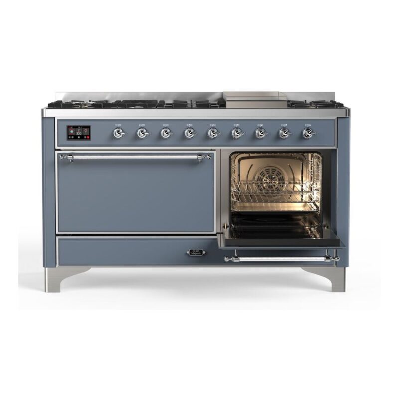 ILVE_UM15FDQNS3BGCLP_Majestic_II_60"_Dual_Fuel_Range_Right_Angle