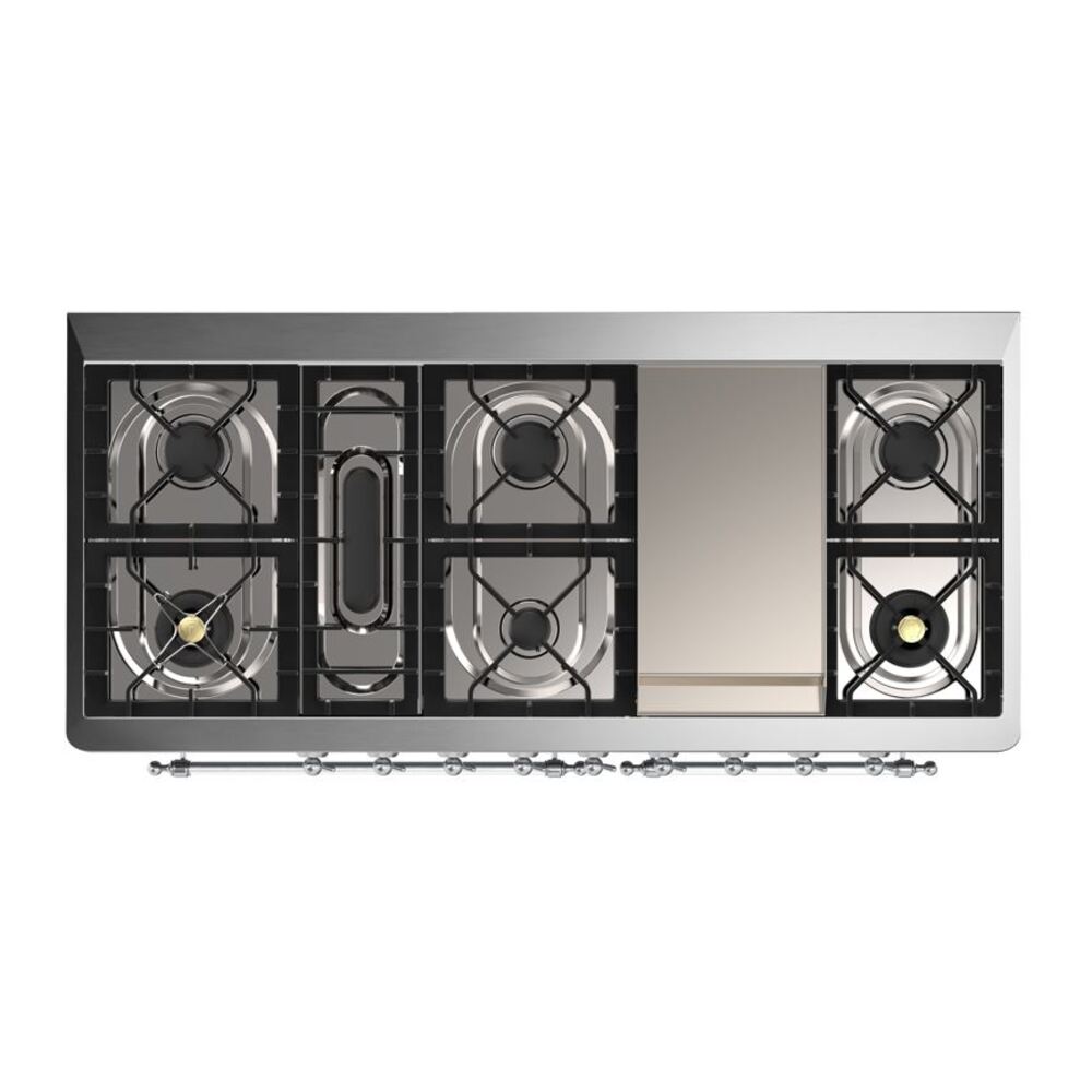 ILVE UM15F Majestic II 60 inch Dual Fuel Range with 9 Burners, Griddle