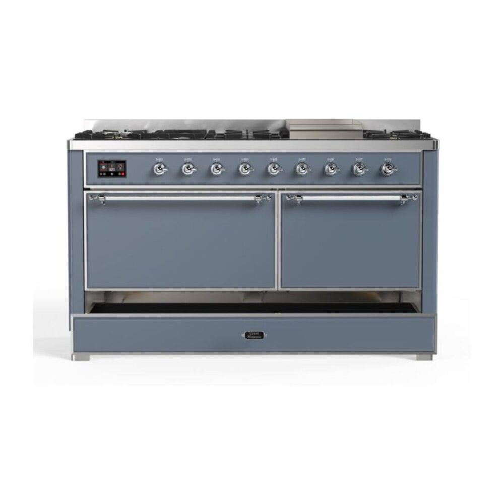 ILVE UM15F Majestic II 60 inch Dual Fuel Range with 9 Burners, Griddle