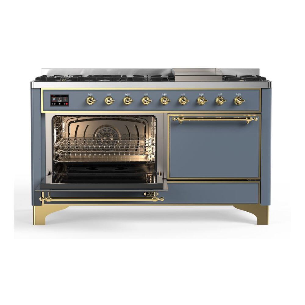 ILVE UM15F Majestic II 60 inch Dual Fuel Range with 9 Burners, Griddle