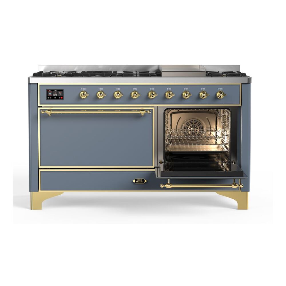 ILVE UM15F Majestic II 60 inch Dual Fuel Range with 9 Burners, Griddle