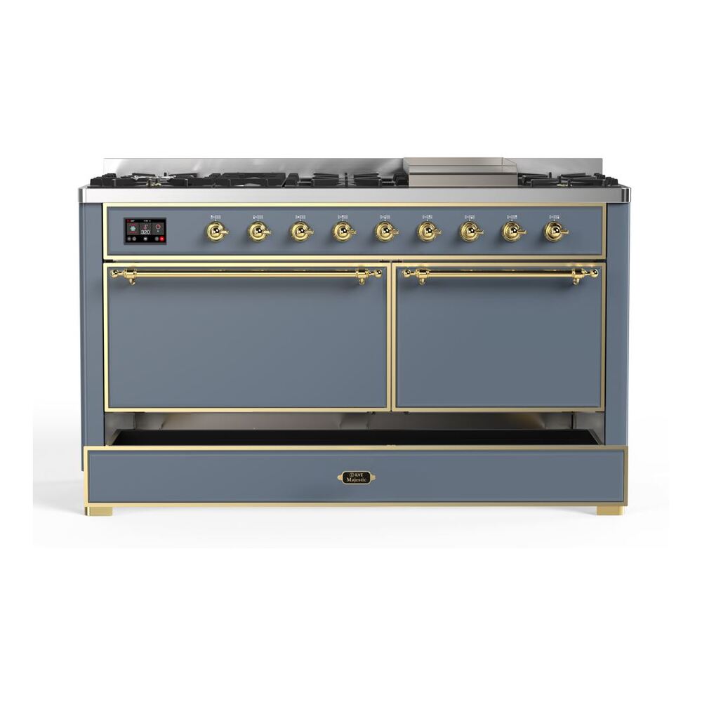 ILVE UM15F Majestic II 60 inch Dual Fuel Range with 9 Burners, Griddle