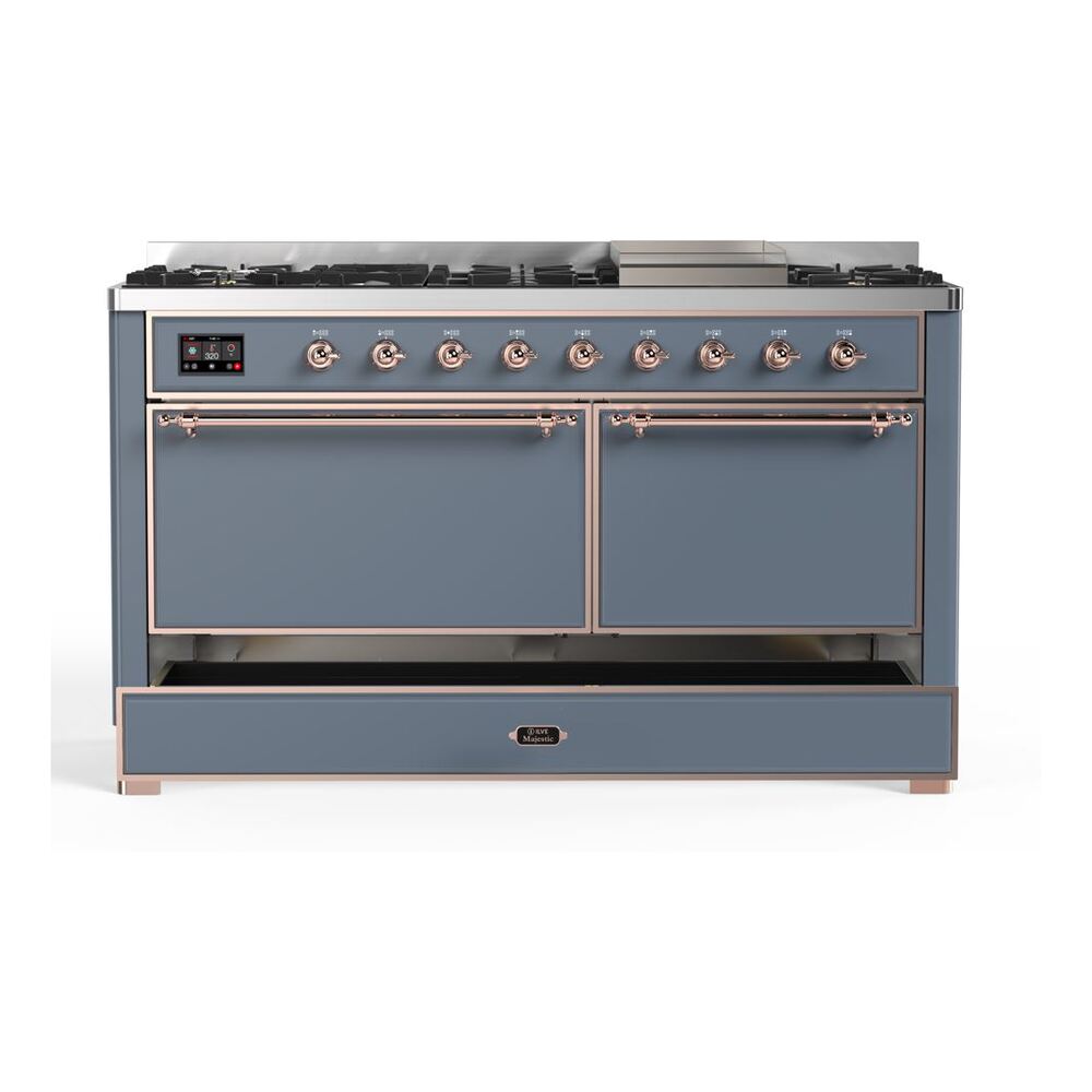 ILVE UM15F Majestic II 60 inch Dual Fuel Range with 9 Burners, Griddle