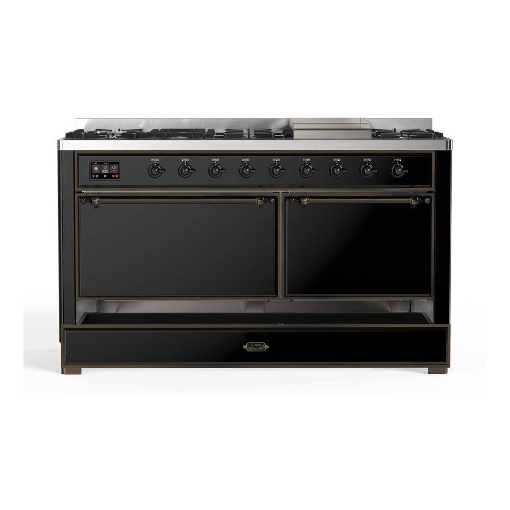 ILVE UM15F Majestic II 60 inch Dual Fuel Range with 9 Burners, Griddle
