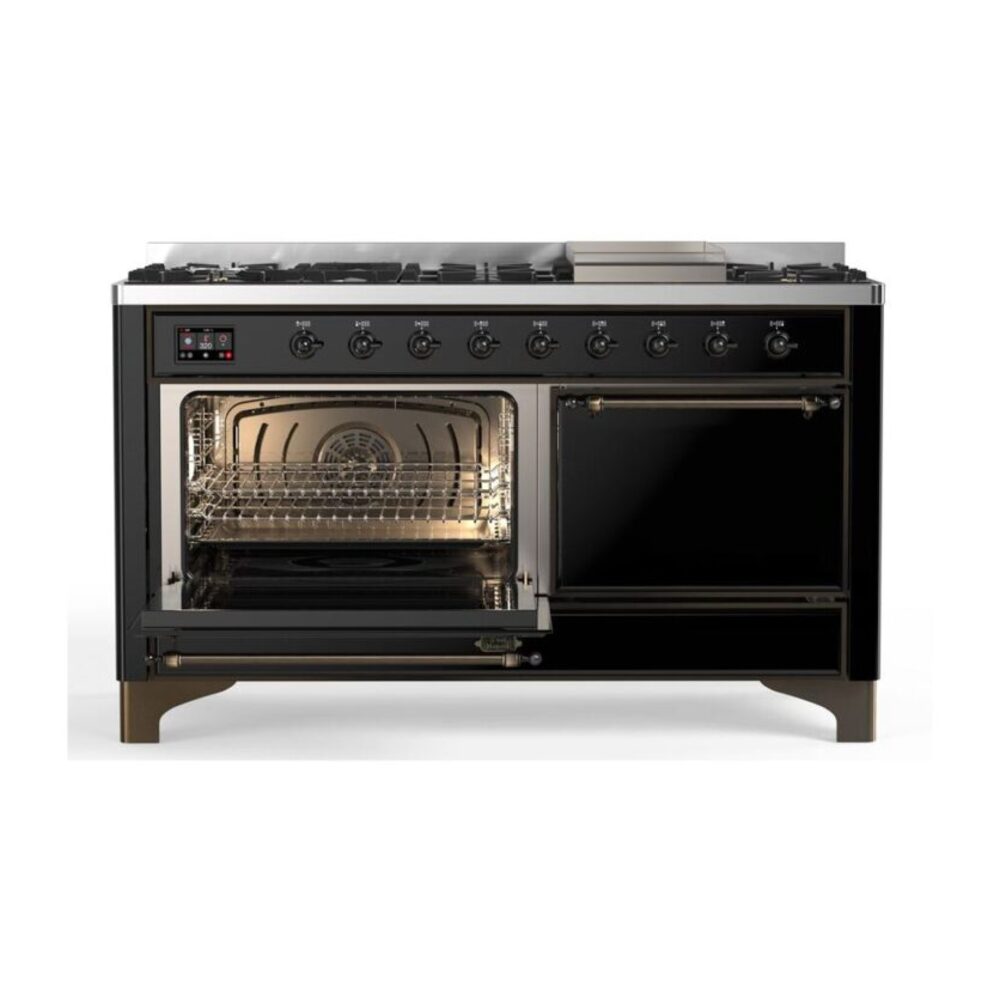 ILVE_UM15FDQNS3BKB_Majestic_II_60"_Dual_Fuel_Range_Left_Angle