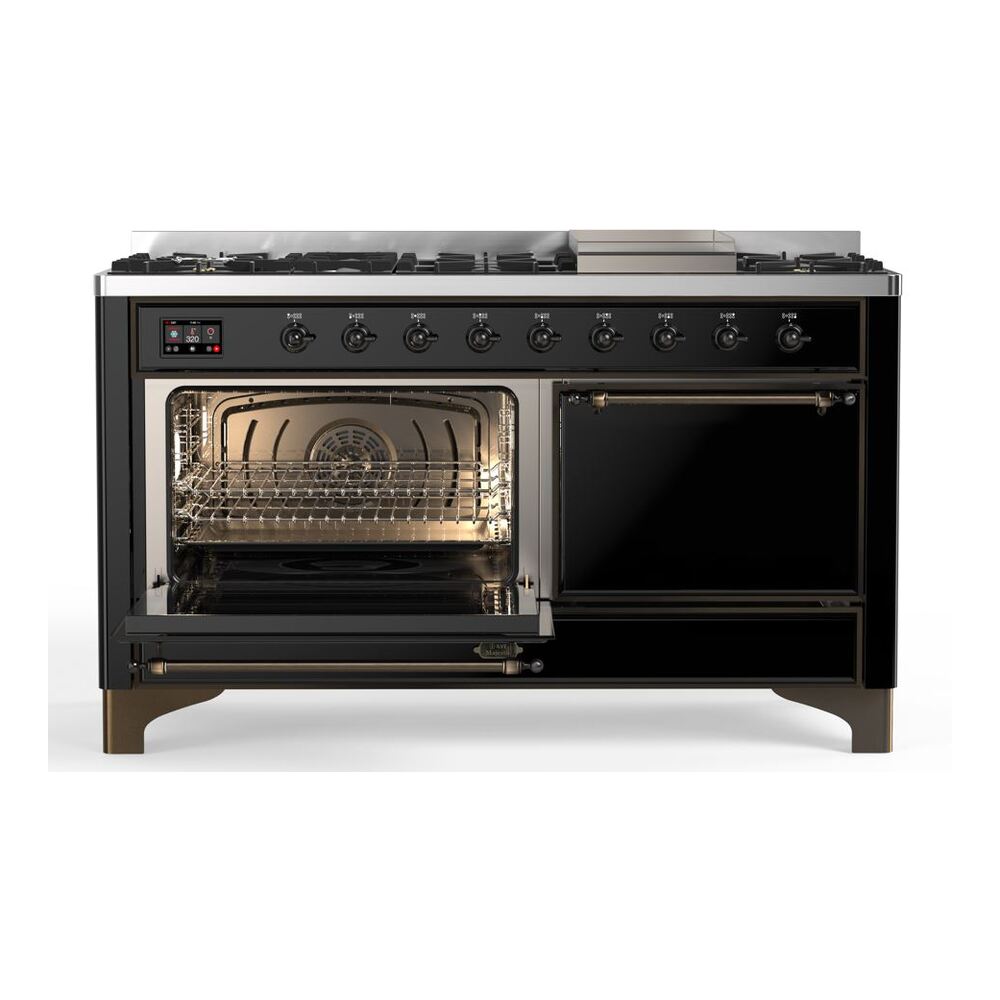 ILVE_UM15FDQNS3BKB_Majestic_II_60"_Dual_Fuel_Range_Left_Angle