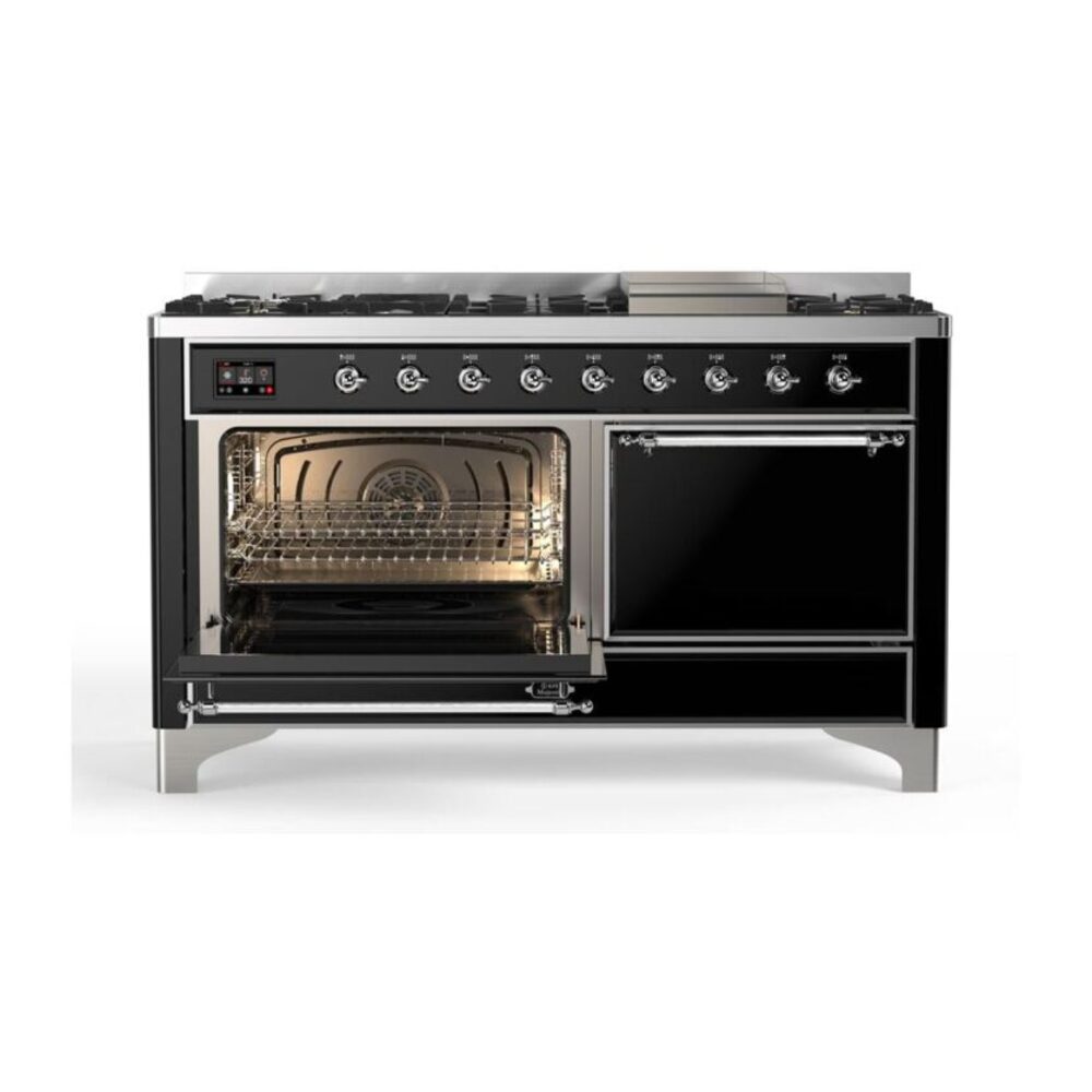 ILVE_UM15FDQNS3BKCLP_Majestic_II_60"_Dual_Fuel_Range_Left_Angle