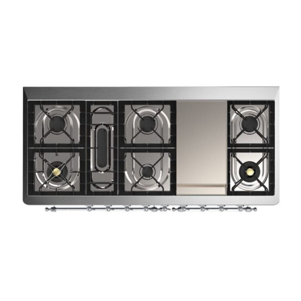 ILVE UM15F Majestic II 60 inch Dual Fuel Range with 9 Burners, Griddle