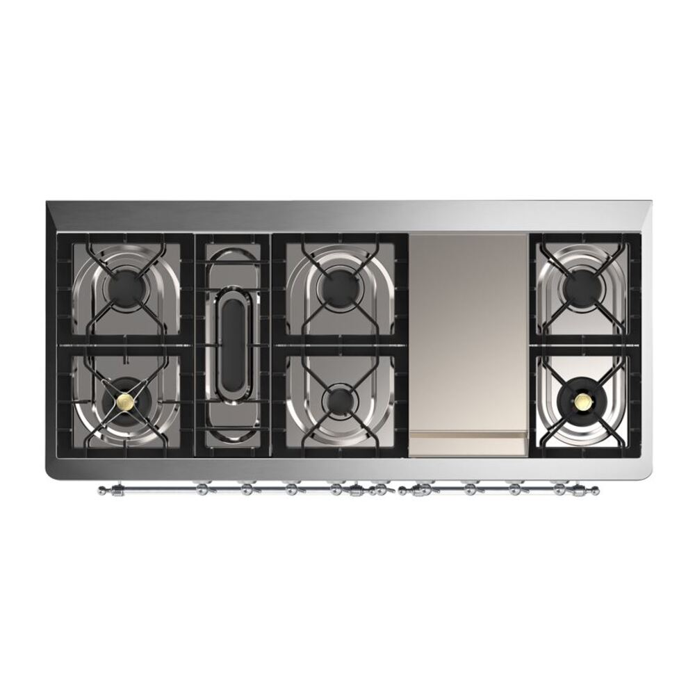 ILVE UM15F Majestic II 60 inch Dual Fuel Range with 9 Burners, Griddle