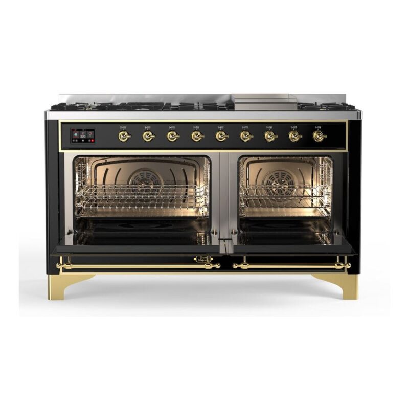ILVE_UM15FDQNS3BKGLP_Majestic_II_60"_Dual_Fuel_Range_Front_View