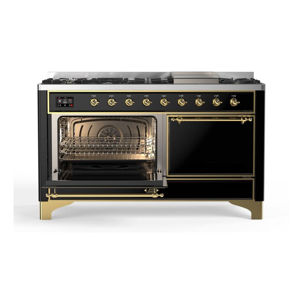 ILVE_UM15FDQNS3BKGLP_Majestic_II_60"_Dual_Fuel_Range_Top_Angle