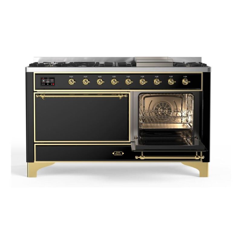 ILVE_UM15FDQNS3BKGLP_Majestic_II_60"_Dual_Fuel_Range_Left_Angle