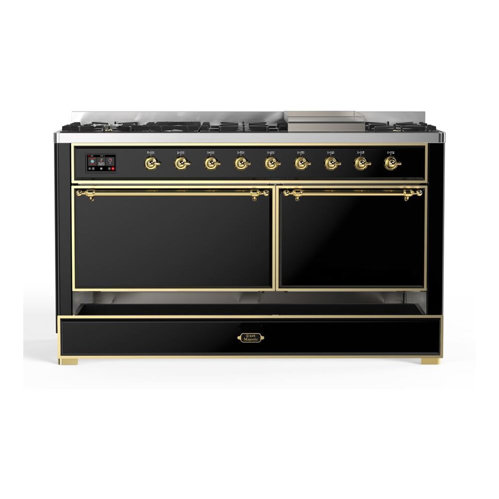 ILVE UM15F Majestic II 60 inch Dual Fuel Range with 9 Burners, Griddle