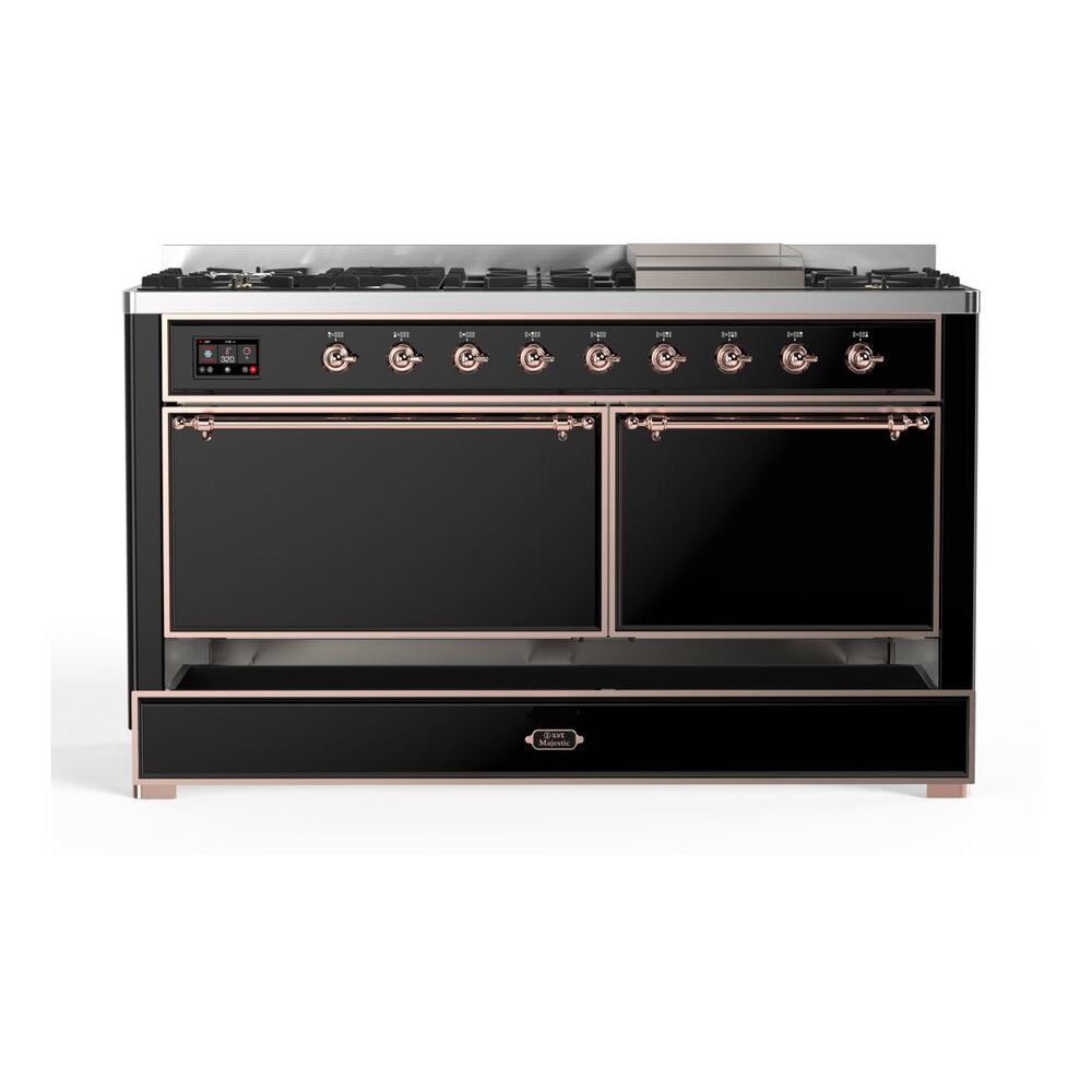 ILVE UM15F Majestic II 60 inch Dual Fuel Range with 9 Burners, Griddle