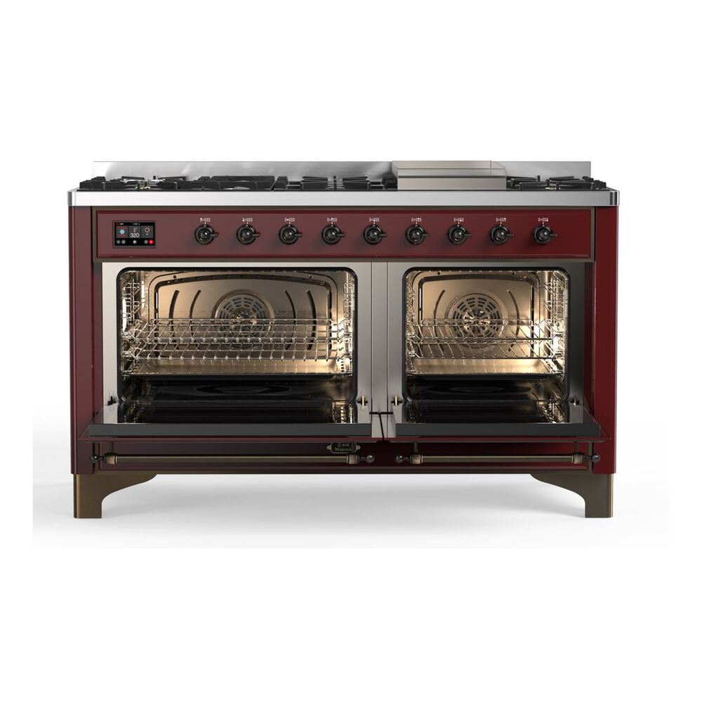 ILVE_UM15FDQNS3BUBLP_Majestic_II_60"_Dual_Fuel_Range_Front_View