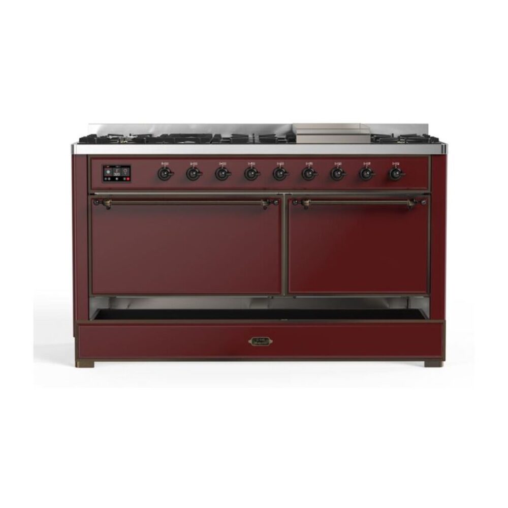 ILVE UM15F Majestic II 60 inch Dual Fuel Range with 9 Burners, Griddle