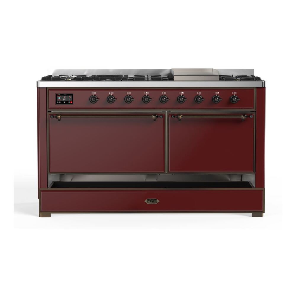 ILVE UM15F Majestic II 60 inch Dual Fuel Range with 9 Burners, Griddle