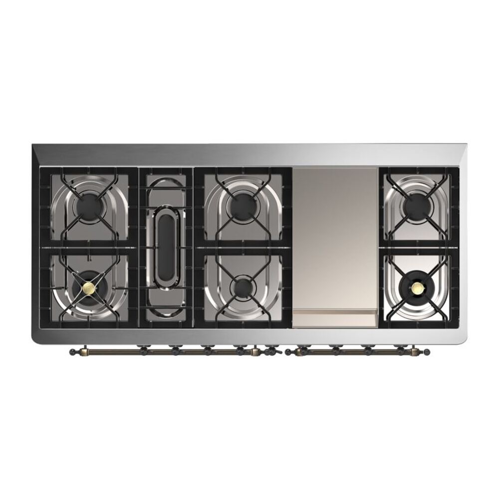 ILVE UM15F Majestic II 60 inch Dual Fuel Range with 9 Burners, Griddle