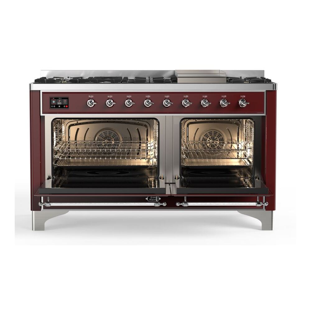 ILVE_UM15FDQNS3BUCLP_Majestic_II_60"_Dual_Fuel_Range_Front_View