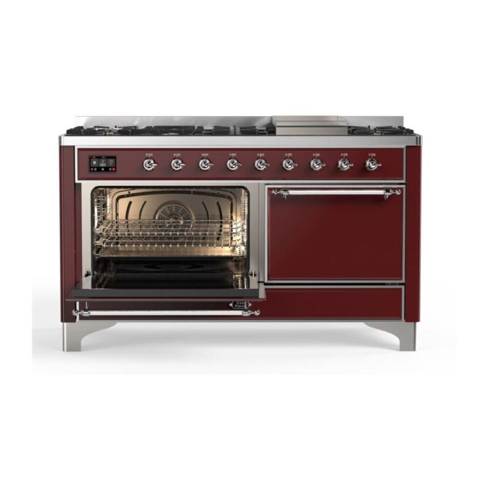 ILVE_UM15FDQNS3BUCLP_Majestic_II_60"_Dual_Fuel_Range_Left_Angle