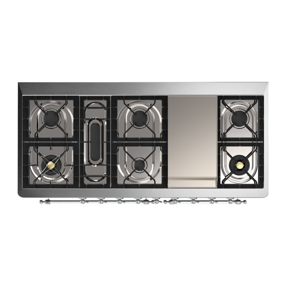 ILVE UM15F Majestic II 60 inch Dual Fuel Range with 9 Burners, Griddle