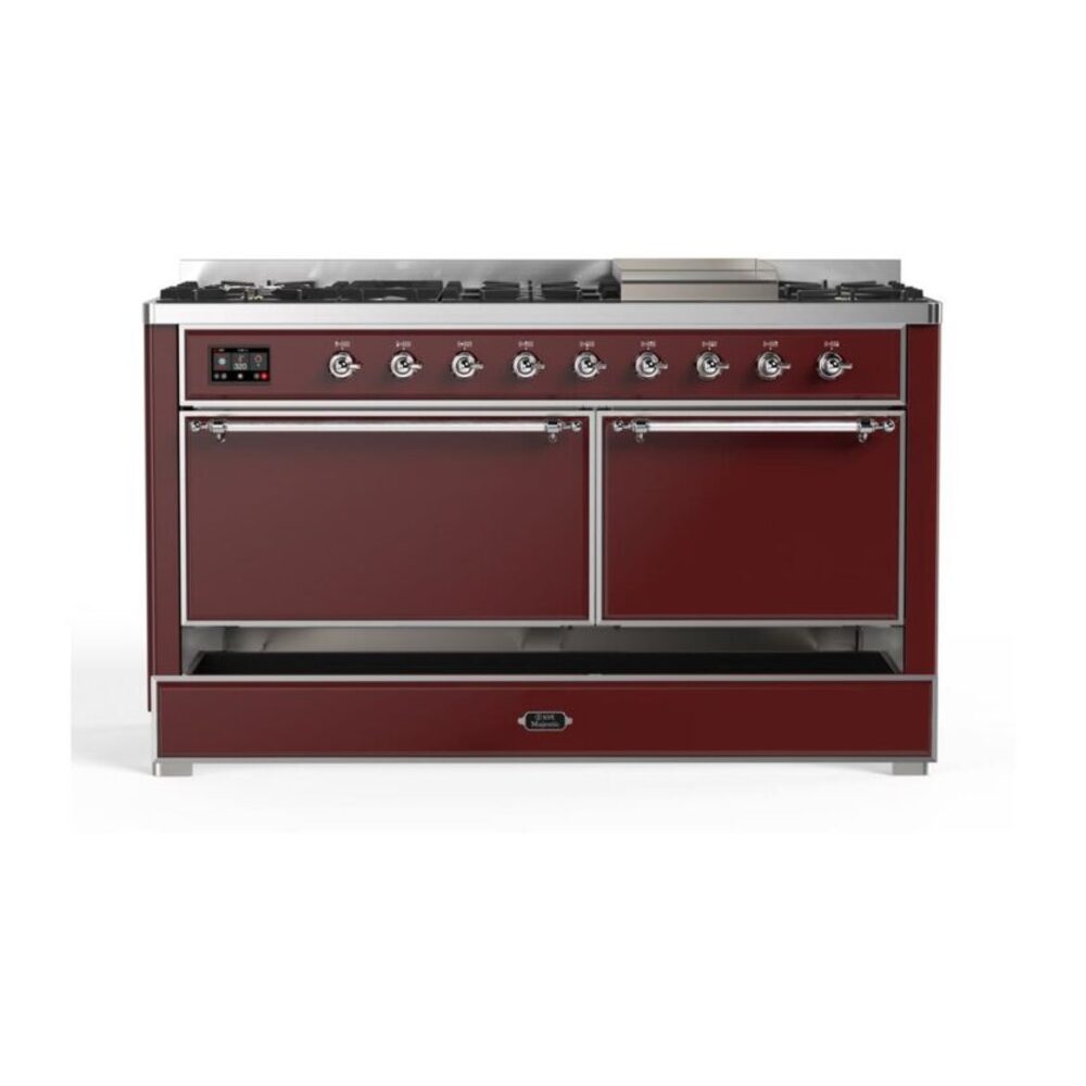 ILVE UM15F Majestic II 60 inch Dual Fuel Range with 9 Burners, Griddle