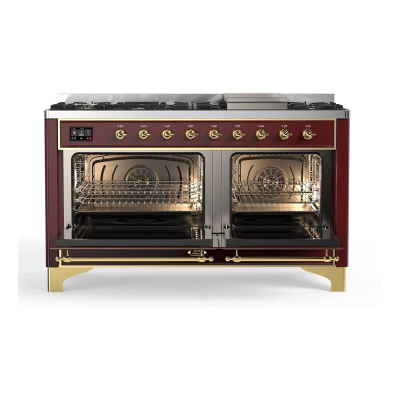 ILVE_UM15FDQNS3BUGLP_Majestic_II_60"_Dual_Fuel_Range_Front_View