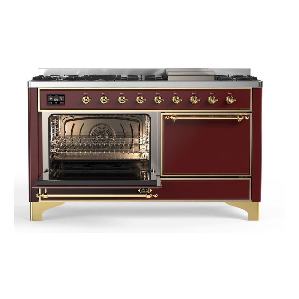 ILVE_UM15FDQNS3BUGLP_Majestic_II_60"_Dual_Fuel_Range_Left_Angle