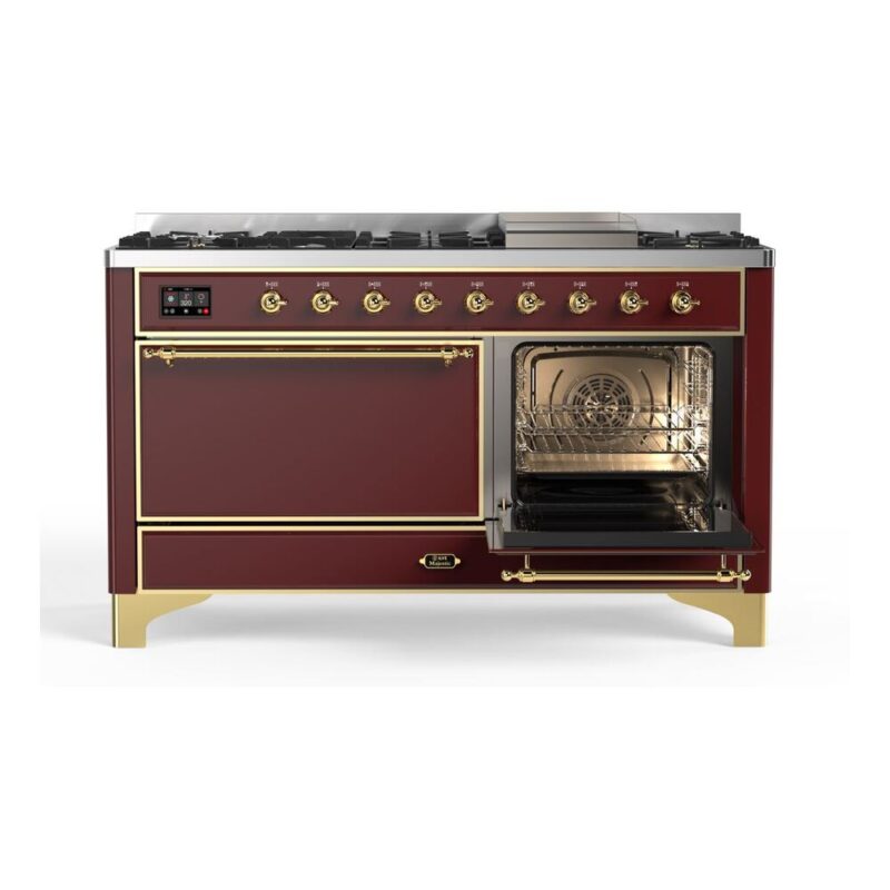 ILVE_UM15FDQNS3BUGLP_Majestic_II_60"_Dual_Fuel_Range_Right_Angle