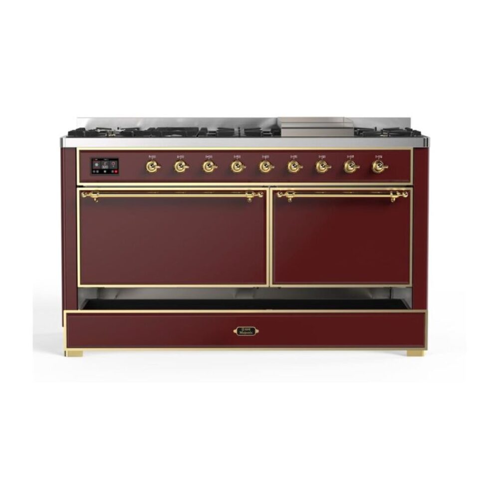 ILVE UM15F Majestic II 60 inch Dual Fuel Range with 9 Burners, Griddle