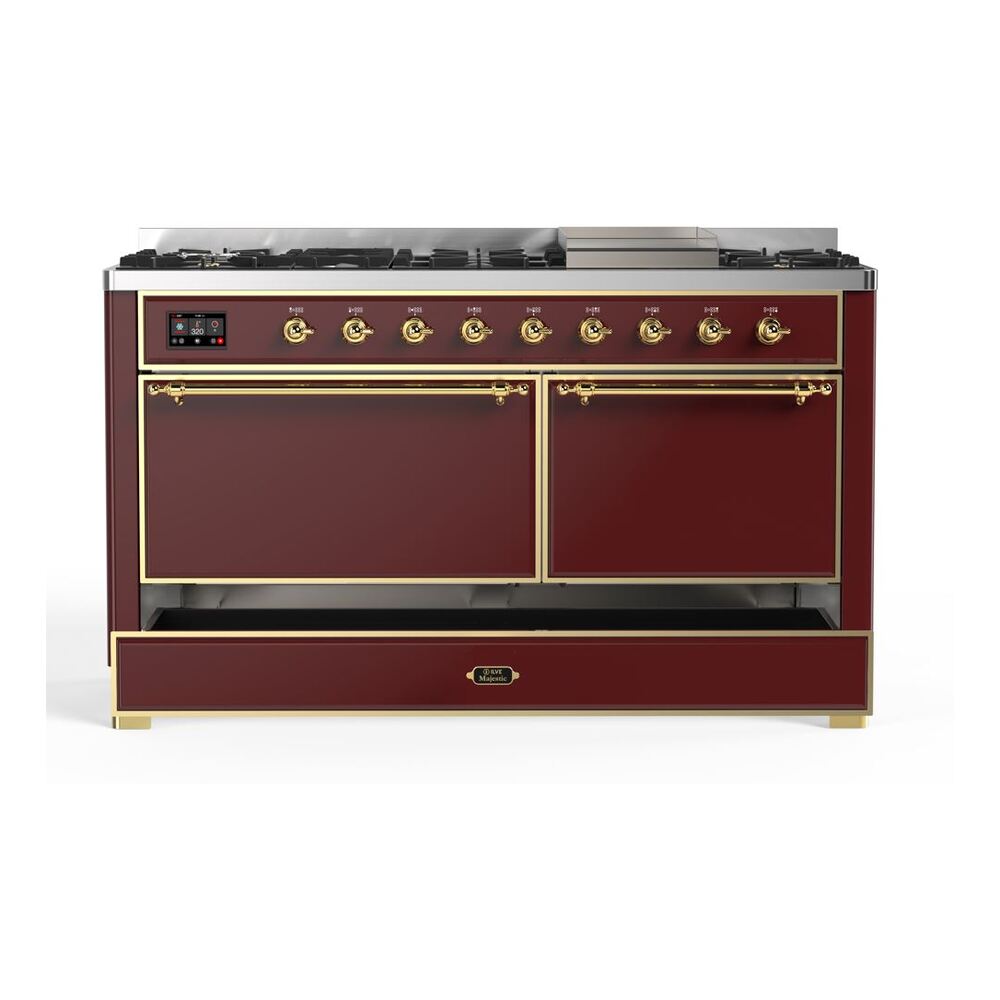 ILVE UM15F Majestic II 60 inch Dual Fuel Range with 9 Burners, Griddle