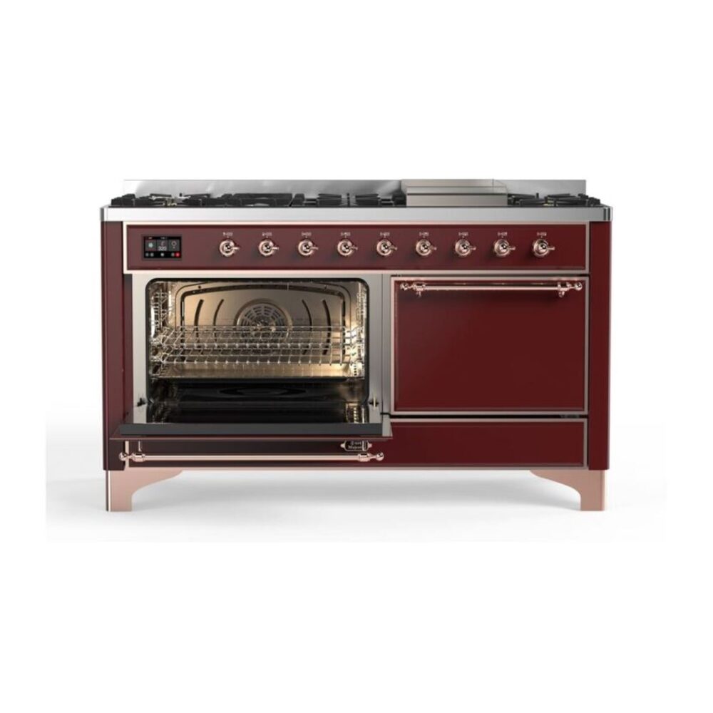 ILVE_UM15FDQNS3BUP_Majestic_II_60"_Dual_Fuel_Range_Top_Angle