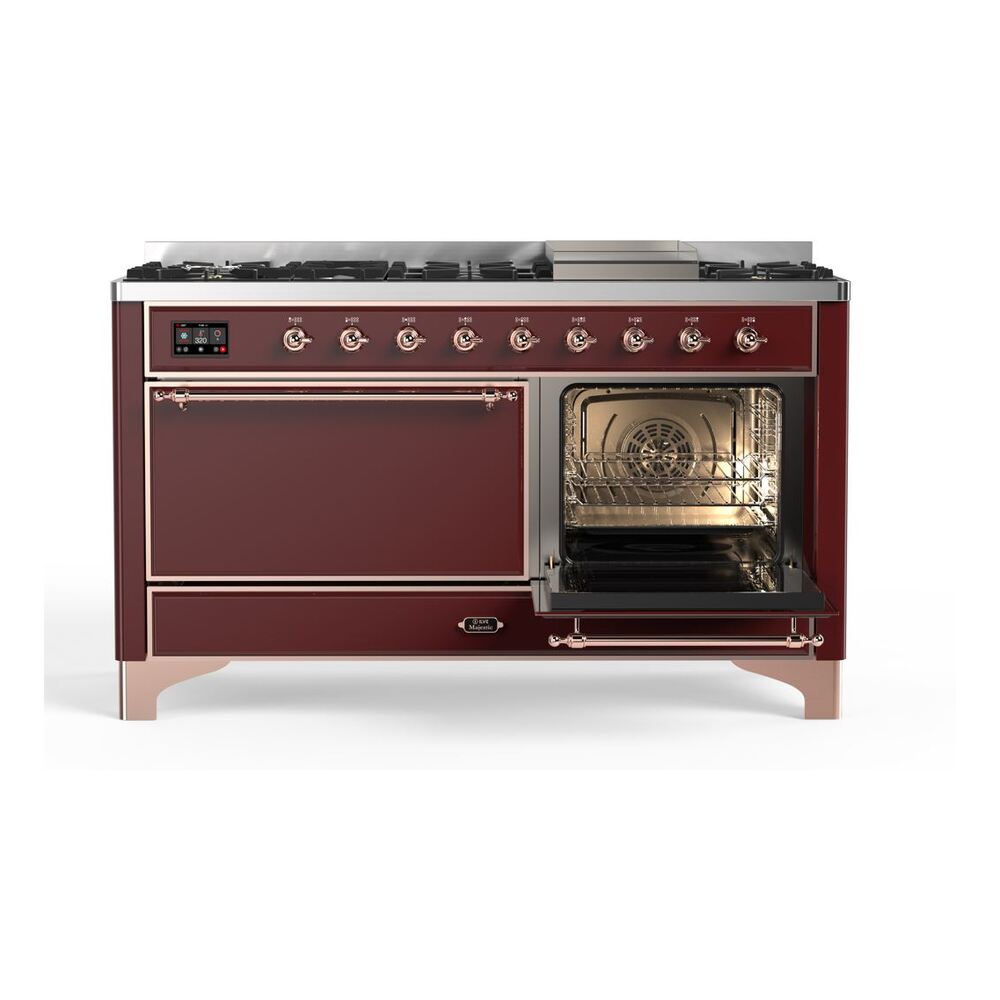 ILVE_UM15FDQNS3BUP_Majestic_II_60"_Dual_Fuel_Range_Left_Angle