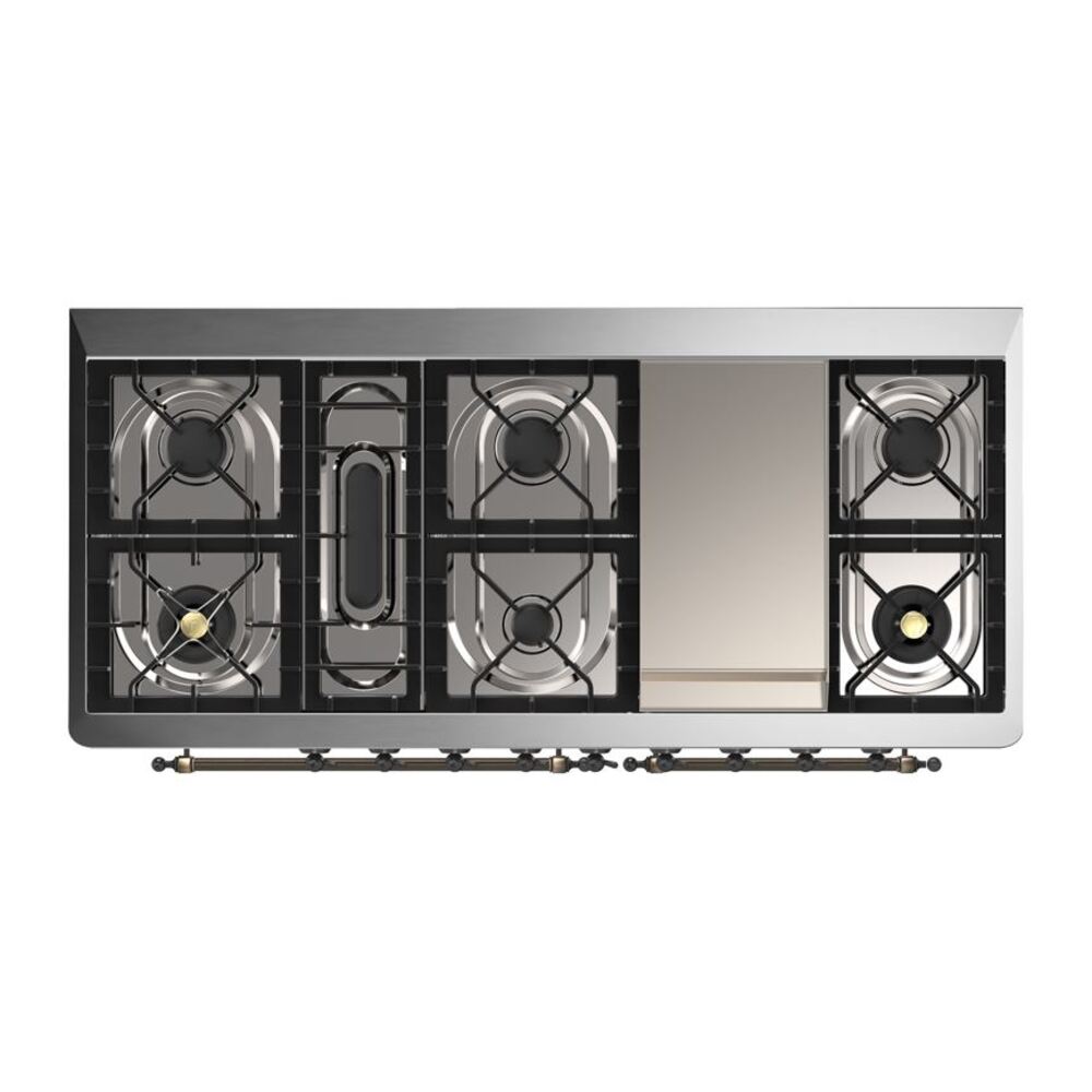 ILVE UM15F Majestic II 60 inch Dual Fuel Range with 9 Burners, Griddle