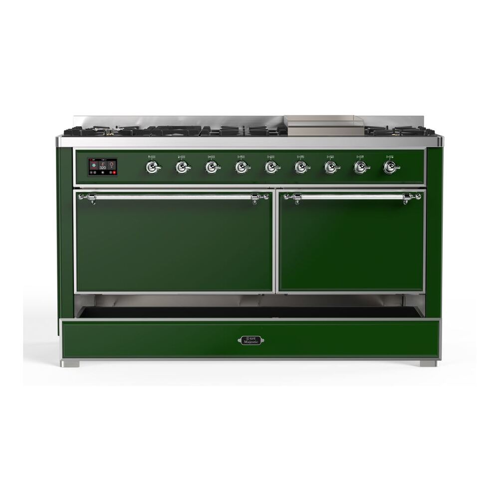 ILVE UM15F Majestic II 60 inch Dual Fuel Range with 9 Burners, Griddle