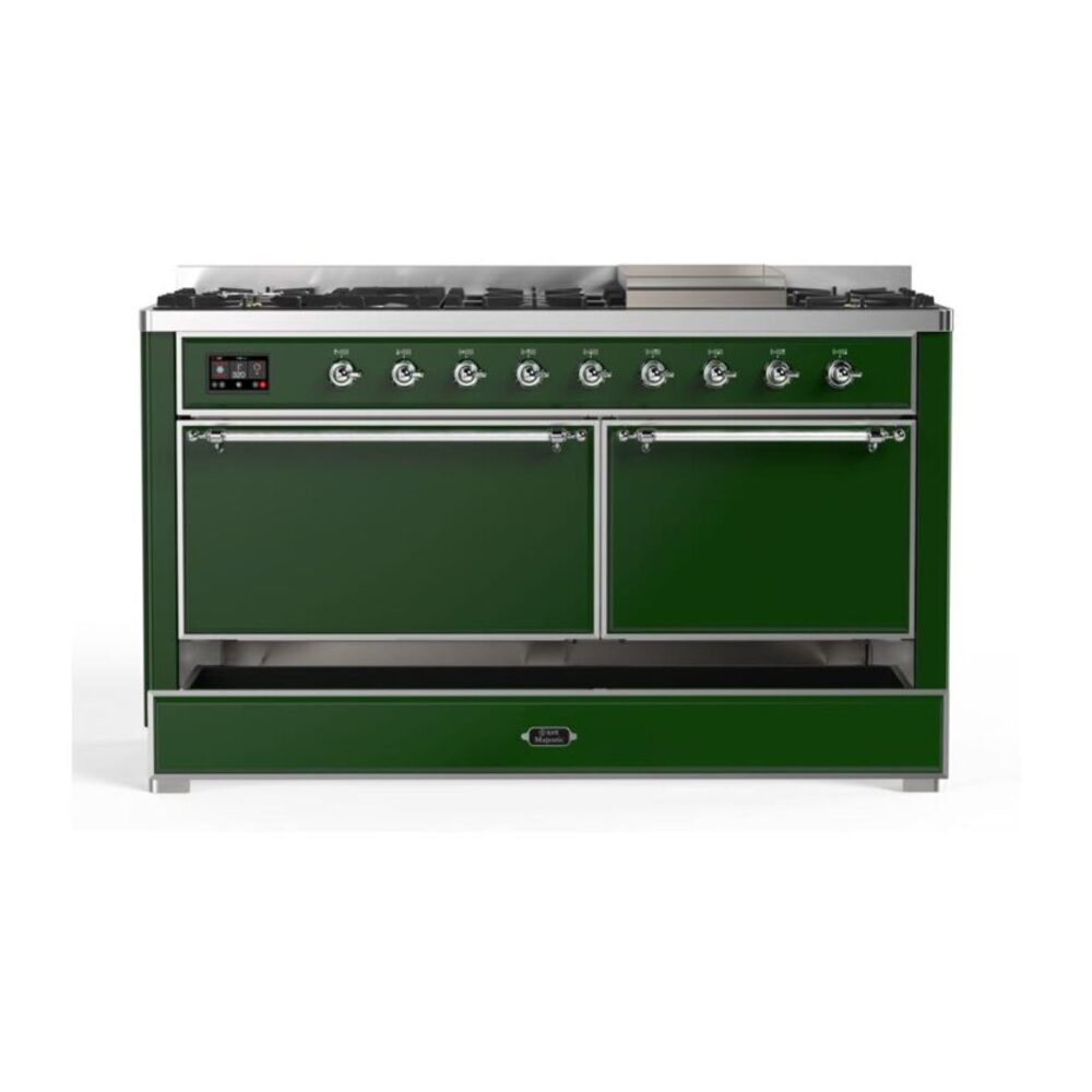 ILVE UM15F Majestic II 60 inch Dual Fuel Range with 9 Burners, Griddle