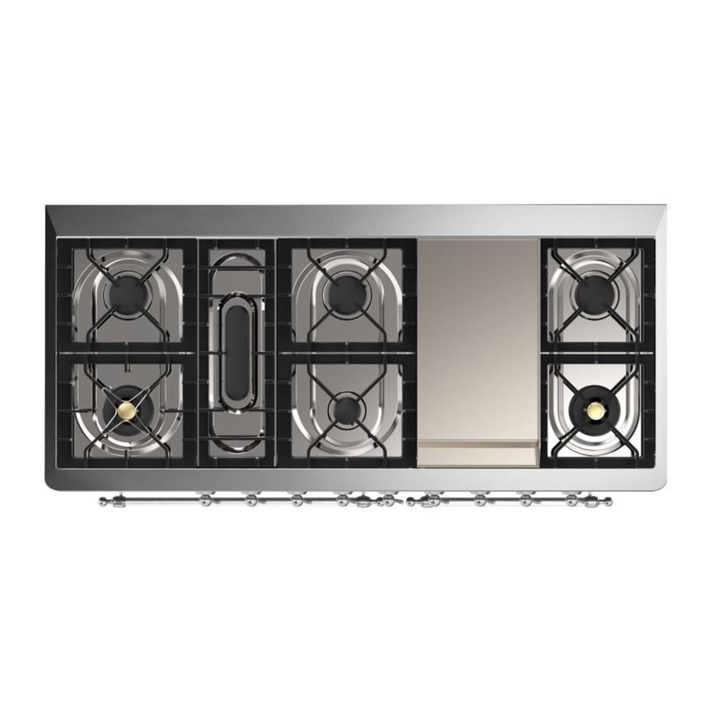 ILVE UM15F Majestic II 60 inch Dual Fuel Range with 9 Burners, Griddle