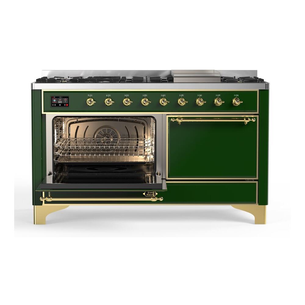 ILVE_UM15FDQNS3EGGLP_Majestic_II_60"_Dual_Fuel_Range_Left_Angle