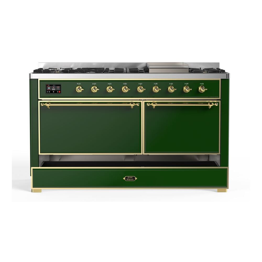 ILVE UM15F Majestic II 60 inch Dual Fuel Range with 9 Burners, Griddle