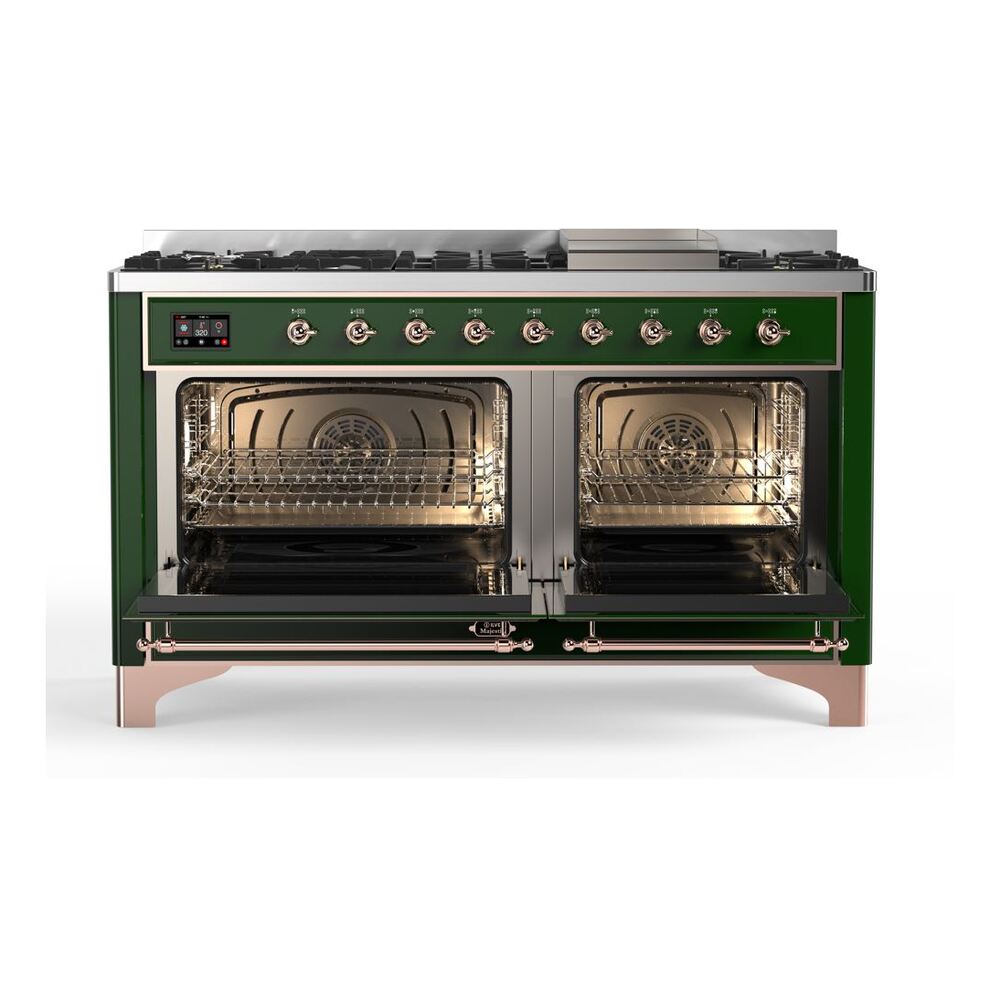 ILVE_UM15FDQNS3EGPLP_Majestic_II_60"_Dual_Fuel_Range_doors-opened