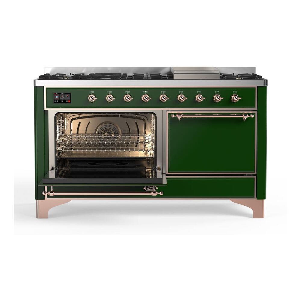 ILVE_UM15FDQNS3EGPLP_Majestic_II_60"_Dual_Fuel_Range_Top_Angle